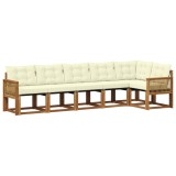 vidaXL Set de canapele de exterior cu pernă 6 pcs Natural și Crem 3381986