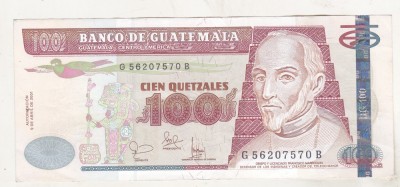 bnk bn Guatemala 100 Quetzales 2001 - P# 104 - xf foto