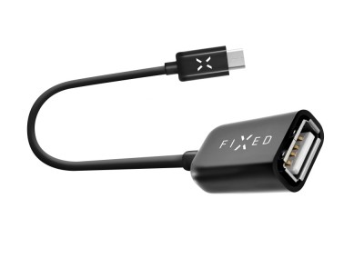 Adaptor OTG tip C la USB 2.0, Fixed, negru, 20cm, FIXA-CTOA-BK foto