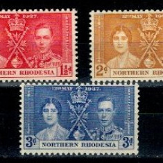 Northern Rhodesia 1937 - Coronarea, serie neuzata