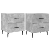 Cumpara ieftin Noptiere, 2 buc., gri beton, 40x35x47,5 cm, lemn compozit