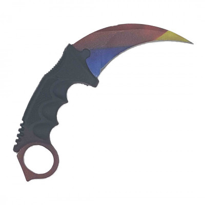 Cutit Karambit steel cu teaca si snur de agatat, multicolor foto