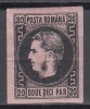 ROMANIA 1866/1867 LP 20 c CAROL FAVORITI 20 PARALE NEGRU/ROZ HARTIE SUBTIRE GUMA ORIGINALA SARNIERA, Nestampilat