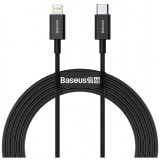 Cablu Date si Incarcare USB-C - Lightning Baseus Superior Series, 20W, 2m, Negru CATLYS-C01, Apple