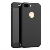 Husa MyStyle Fullbody Black pentru Apple iPhone 7 acoperire completa 360 grade cu folie de sticla gratis