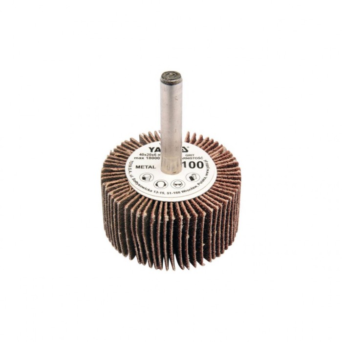 Peire abrazivă circulară cu tijă 40 x 20 x 6 mm granulație 100 Yato YT-83354