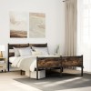 VidaXL Cadru pat fără saltea stejar fumuriu 150x200 cm lemn prelucrat 4017238
