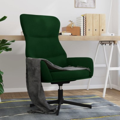 vidaXL Scaun de relaxare, verde &amp;icirc;nchis, catifea foto