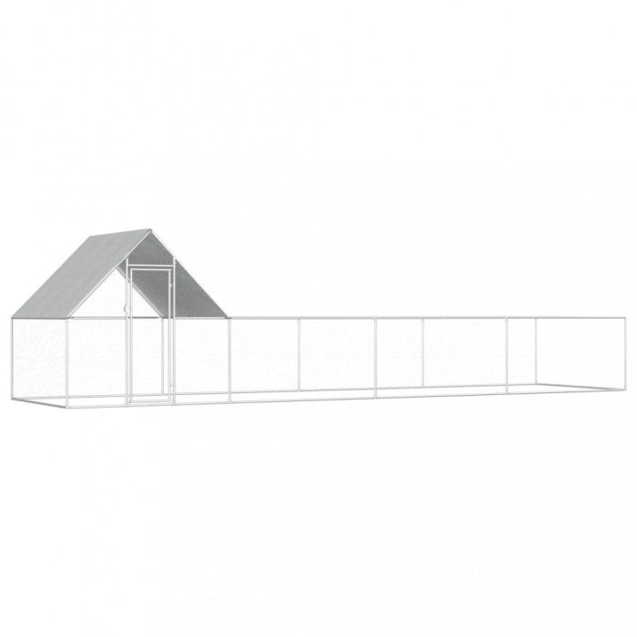 vidaXL Coteț pentru păsări, 8 x 2 x 2 m, oțel galvanizat 144558