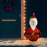 VidaXL Figurină Moș Crăciun decorativă, cu LED, 120 cm, țesătură lux