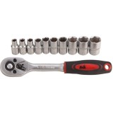 Evotools 676279 - Set capete chei tubulare 5-13 mm patrat 1/4 inch 12 bucati