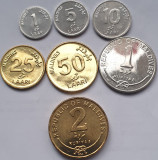 Set 7 monede 1,5,10,25,50 Laari, 1,2 Rufiyaa 2007-2012 Maldives , unc, Asia