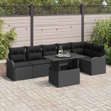 VidaXL Set de canapele pentru grădină 7 pcs Negru 100 x 55 x 73 cm