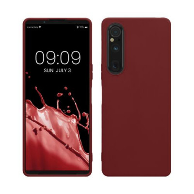 Husa kwmobile pentru Sony Xperia 1 V, Silicon, Visiniu, 61277.187 foto