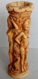Vaza erotica cu 3 siluete feminine sculptate in piatra, arta hindu 20cm inaltime