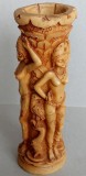 Vaza erotica cu 3 siluete feminine sculptate in piatra, arta hindu 20cm inaltime