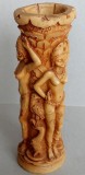 Vaza erotica cu 3 siluete feminine sculptate in piatra, arta hindu 20cm inaltime, Asia