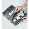 Geanta cosmetice voiaj, material panza, impermeabil, 3 compartimente, cu agatatoare, Gri, 47 x 28 x 20 cm