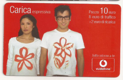 CT2 - Cartela Telefonica - Italia - Vodafone prepaid 10 Euro - Carica Espresiva foto