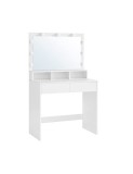 Cumpara ieftin Masa de toaleta, Vasagle, 9 lumini, Alb, RDT120T10, 40 x 80 x 140 cm