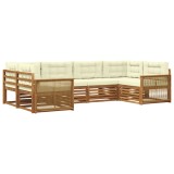 vidaXL Set de canapele de exterior cu pernă 6 pcs Natural și Crem 3383778