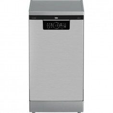 Masina de spalat vase Beko BDFS26046XQ, 10 seturi, 6 programe, Motor ProSmart Inverter, Clasa C, TimeDelay, AquaIntense, 45 cm, Inox