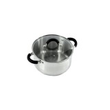 Oala din inox 4litri cu capac, 22 cm,fund termic multistrat, Kinghoff