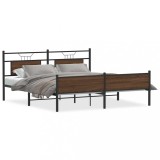 Cumpara ieftin Cadru de pat metalic fara saltea, stejar maro, 160x200 cm
