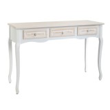 Cumpara ieftin Consola din lemn Romantic White Beige cu 3 sertare 120 cm x 40 cm x 78 cm