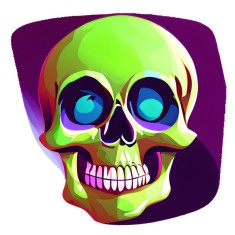 Sticker decorativ, Craniu, Multicolor, 60 cm, 10037ST foto