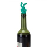 Dop Sticlă Vin, Model Omulet, Plastic Moale, Verde Marin, 9cm, Oem