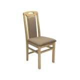 Scaun de living si bucatarie, SB Tim, din lemn masiv fag, tapiterie stofa, lacuit, 120 kg, 96x43x40 cm, Stejar Sonoma