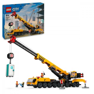 Macara mobila galbena de constructii foto