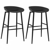 vidaXL Scaune de bar, 2 buc., negru