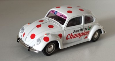 Macheta Volkswagen Kafer Beetle (Broscuta) Turul Frantei 2001 - Norev 1/43 VW foto