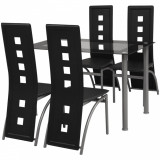 Set mobilier de bucătărie, cinci piese, negru