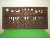 Arta africana - Impresionant panou de perete SCULPTAT MANUAL in LEMN de esenta nobila , basorelief cu scene tribale , sculptura 70 cm, Africa