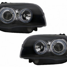 Faruri compatibil cu BMW Seria 1 E81 E82 E87 E88 (2004-2011) Angel Eyes Negru SWB14DB