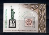 ROMANIA 2016 - EXPOZITIA FILATELICA MONDIALA NEW YORK, COLITA, MNH - LP 2106, Nestampilat