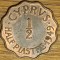 Cipru -raritate bronz an unic de batere- 1/2 piastru piastre 1949 -George VI- dantelata !