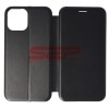 Husa Flip Cover Round Neagra Apple iPhone 12 Pro Max, Protectie Premium
