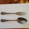 CY - Set Lingura &amp; Furculita CHRISTOFLE / alpaca / marcaje 1844-1862 / stare!