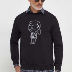 Karl Lagerfeld bluză bărbați, culoarea negru, cu imprimeu 542900.705030