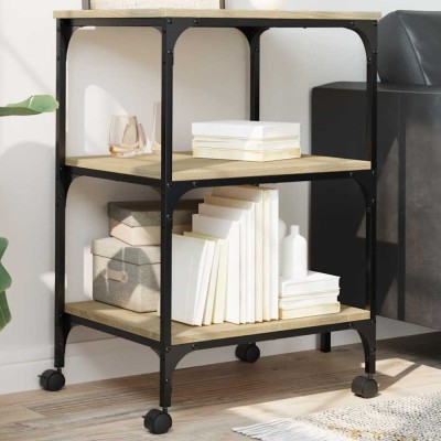 vidaXL Suport imprimantă 3 niveluri stejar sonoma 50x41x75 cm lemn 842287 foto