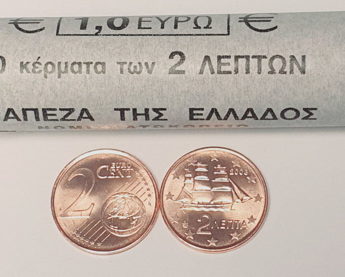 3337 Grecia 2 euro cents 2003 corvette (cel mai mic tiraj din serie) km 114 UNC