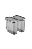 Cumpara ieftin Set 2 cutii de depozitare alimente FOLYBNM-0674, Antracit