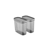 Set 2 cutii de depozitare alimente FOLYBNM-0674, Antracit