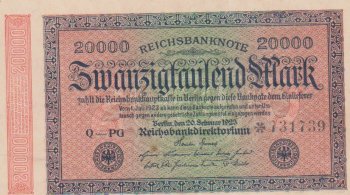 20000 MARCI GERMANIA 20 FEBRUARIE 1923/UNC