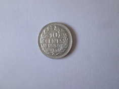 Olanda 10 Cents 1939 argint in stare foarte buna foto