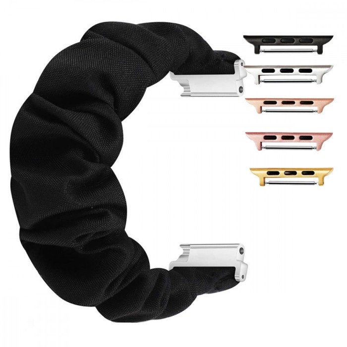 Curea textila elastica, compatibila Apple Watch 10, 42mm, Scrunchies 5